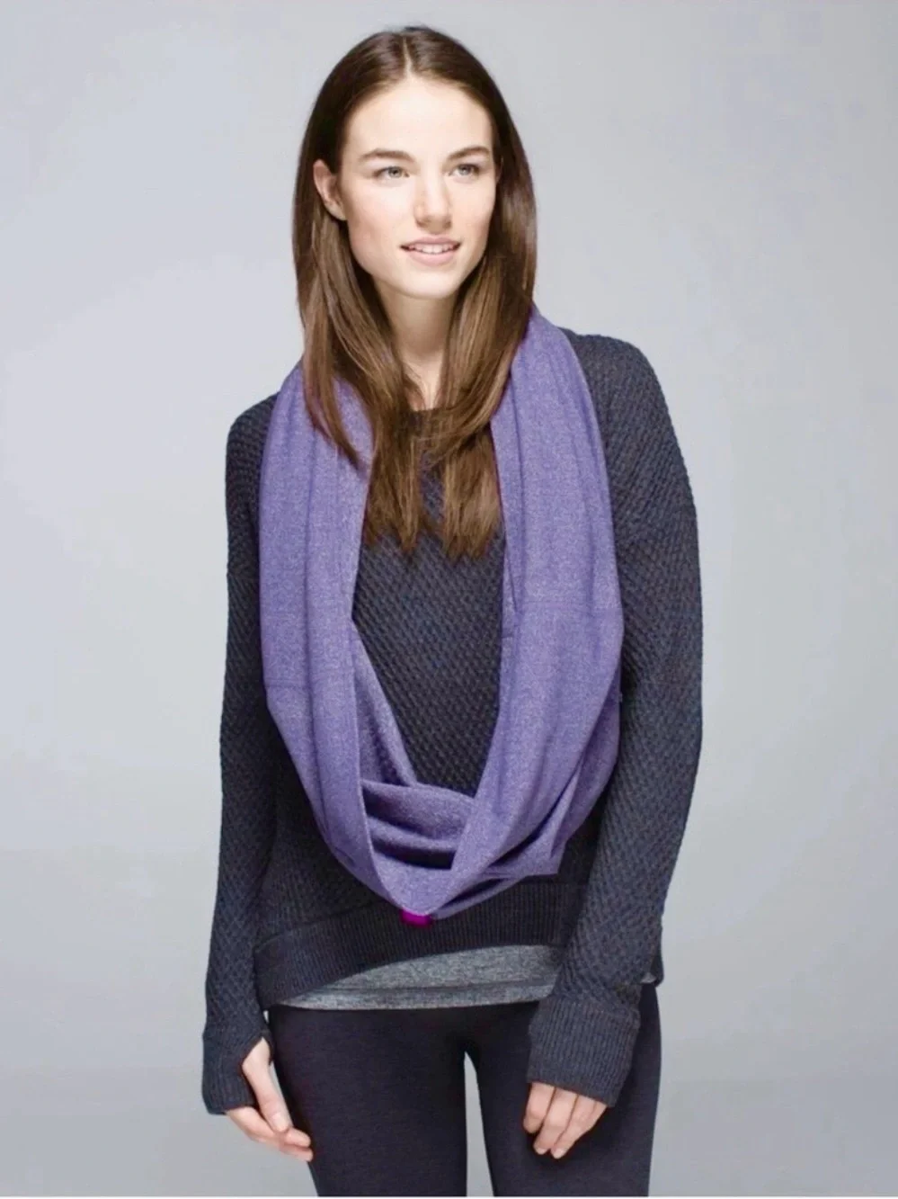 lululemon athletica Purple Wrap Scarf with Pink Trim